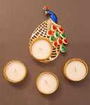 Metalic peacock Golden Tea Light Diya