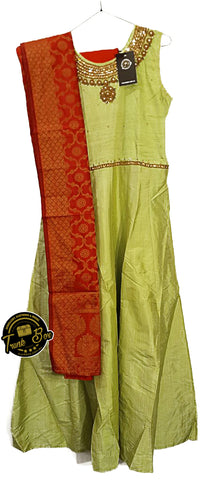 Taffeta Silk Gown with Banarai stole