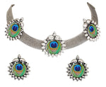 Peacock Choker/Necklace Earring Set.