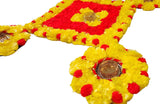 Pom Pom Floral Rangoli Mat 5 Piece