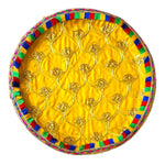 Yellow Decorative Pooja thali