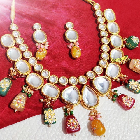 Kundan Beads Necklace Set