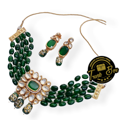 Kundan Beads Necklace Set