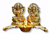 Metal Laxmi Ganesha with Diya