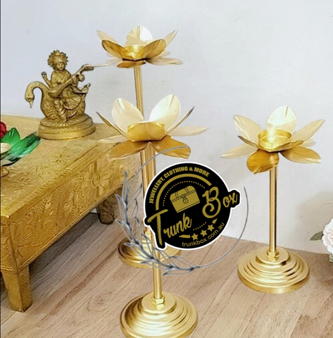 Lotus Floor Standing Tea Light Diya