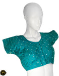 Dupian Silk Mirror Work Blouse Multiple Colours Available
