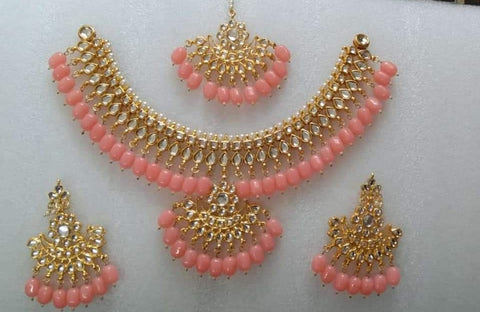 Necklace with Earrings and Tikka
