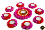 Red & Pink Flower Pearl Mat 9pcs