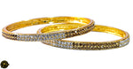 Two-Tone stone Golden Bangles