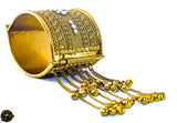 Antique gold Handcuff Kada Bracelet with Danglers